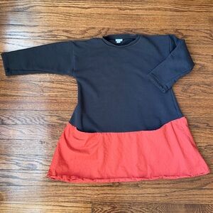 COS Girls Black and Red Long Sleeve Dress with front pockets